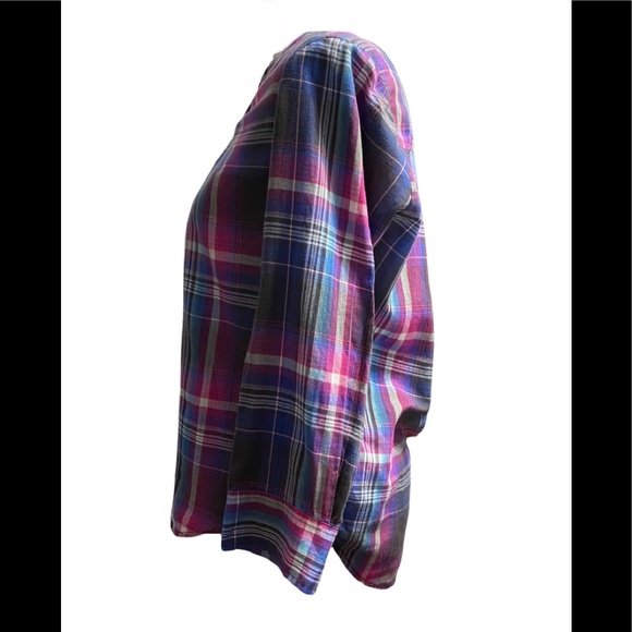 Eliot Lightweight Plaid Button Down Top Size Small - Picture 4 of 8